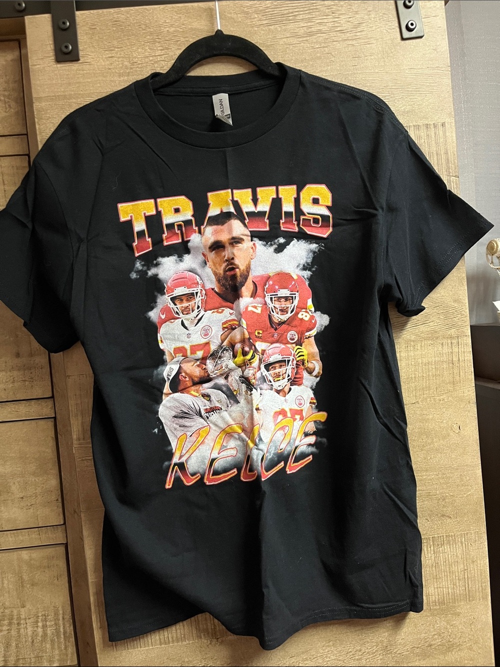 Travis Kelce Black Graphic Crewneck T‑Shirt